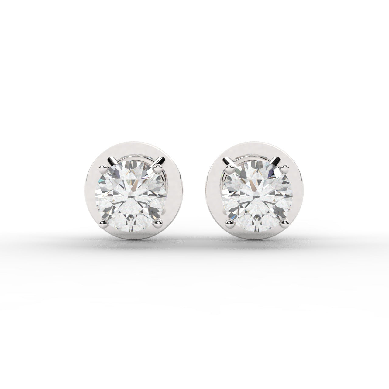 Audrey Diamond Earrings - White Gold 4.5mm#Metal Colour_White Gold#Stone Size_4.5mm
