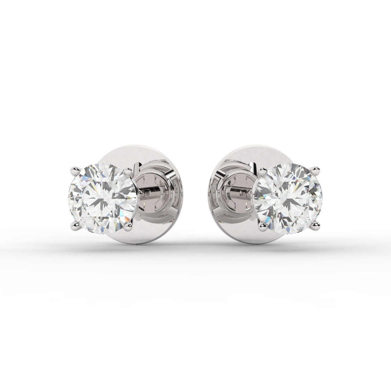 Audrey Diamond Earrings - White Gold 4.5mm#Metal Colour_White Gold#Stone Size_4.5mm