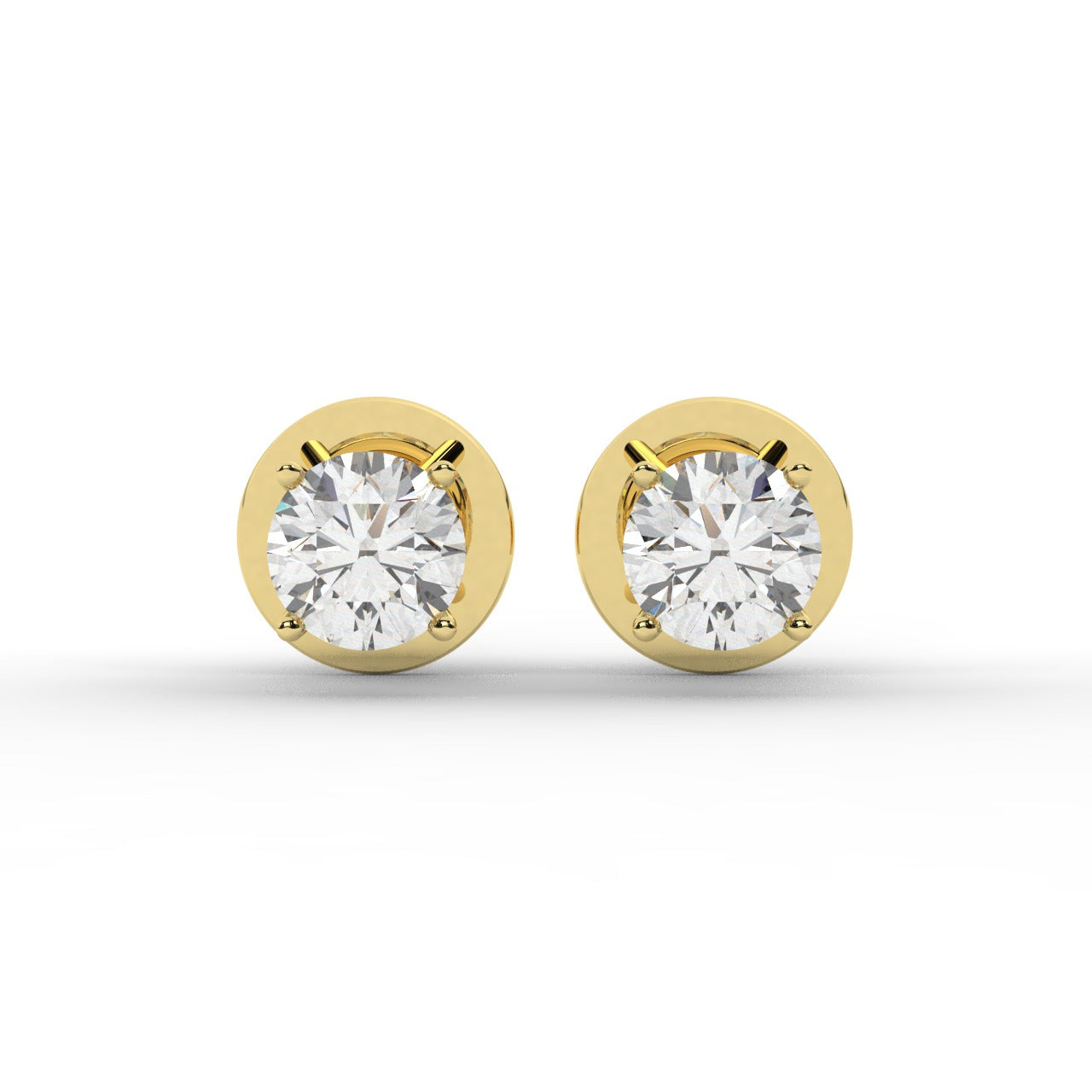 Audrey Diamond Earrings - Yellow Gold 4.5mm#Metal Colour_Yellow Gold#Stone Size_4.5mm