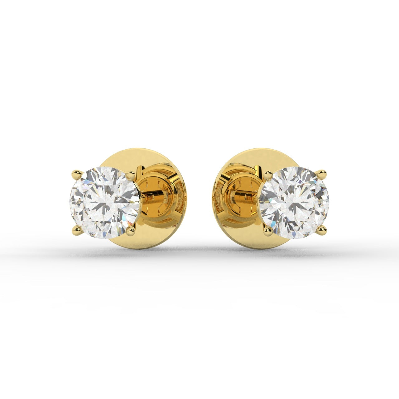 Audrey Diamond Earrings - Yellow Gold 4.5mm#Metal Colour_Yellow Gold#Stone Size_4.5mm
