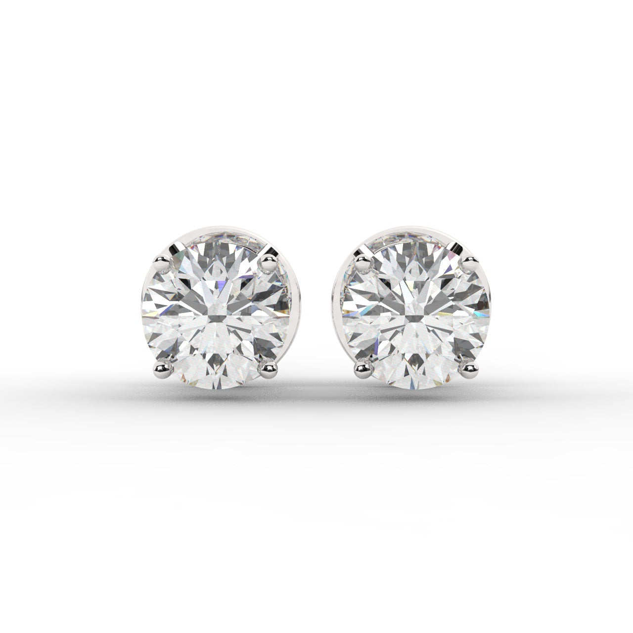 Audrey Diamond Earrings - White Gold 5.2mm#Metal Colour_White Gold#Stone Size_5.2mm