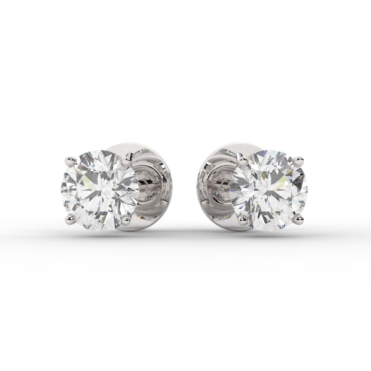 Audrey Diamond Earrings - White Gold 5.2mm#Metal Colour_White Gold#Stone Size_5.2mm