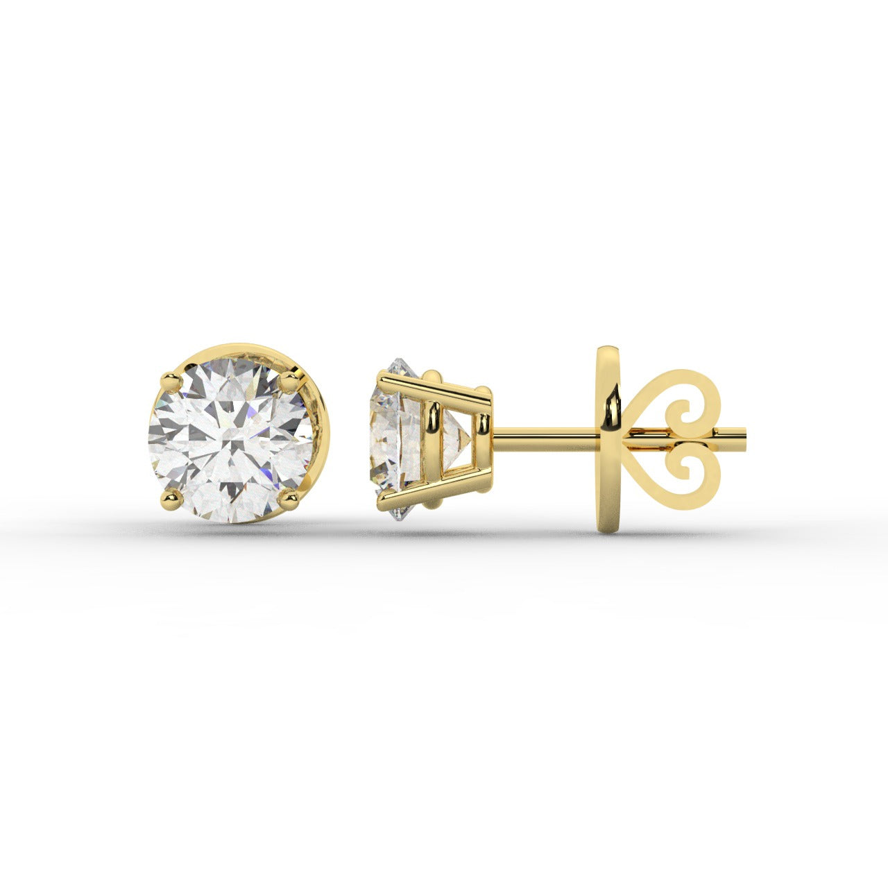 Audrey Diamond Earrings - Yellow Gold 5.2mm#Metal Colour_Yellow Gold#Stone Size_5.2mm