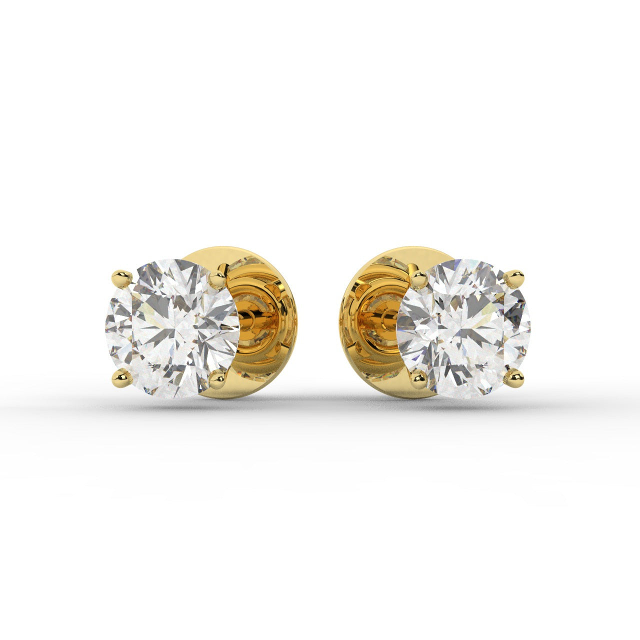 Audrey Diamond Earrings - Yellow Gold 5.2mm#Metal Colour_Yellow Gold#Stone Size_5.2mm