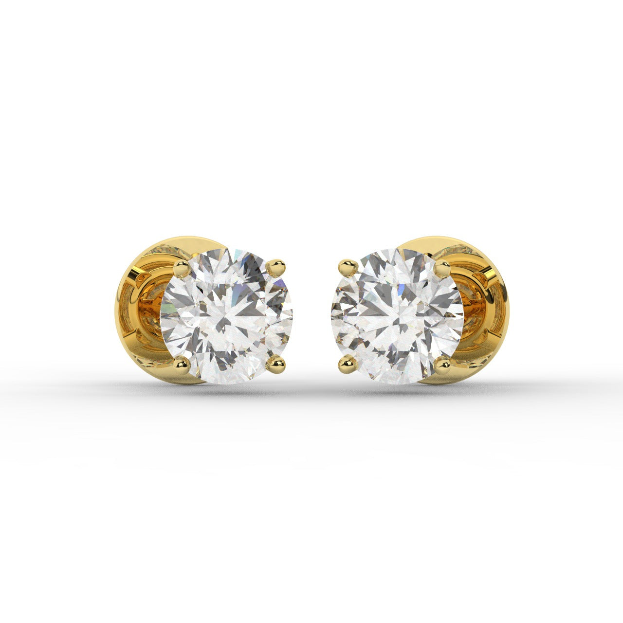 Audrey Diamond Earrings - Yellow Gold 5.2mm#Metal Colour_Yellow Gold#Stone Size_5.2mm