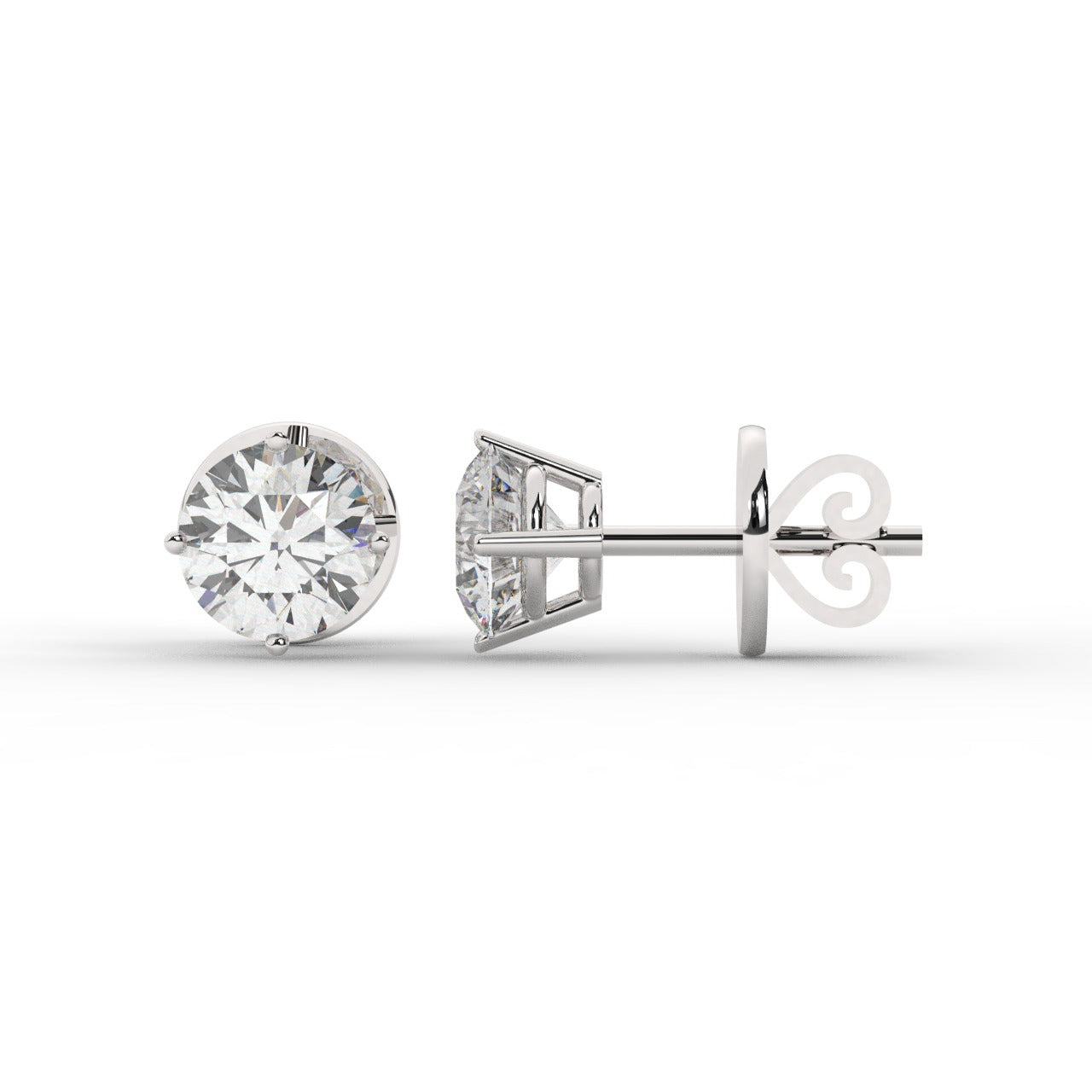 Audrey Diamond Earrings - White Gold 5.5mm#Metal Colour_White Gold#Stone Size_5.5mm