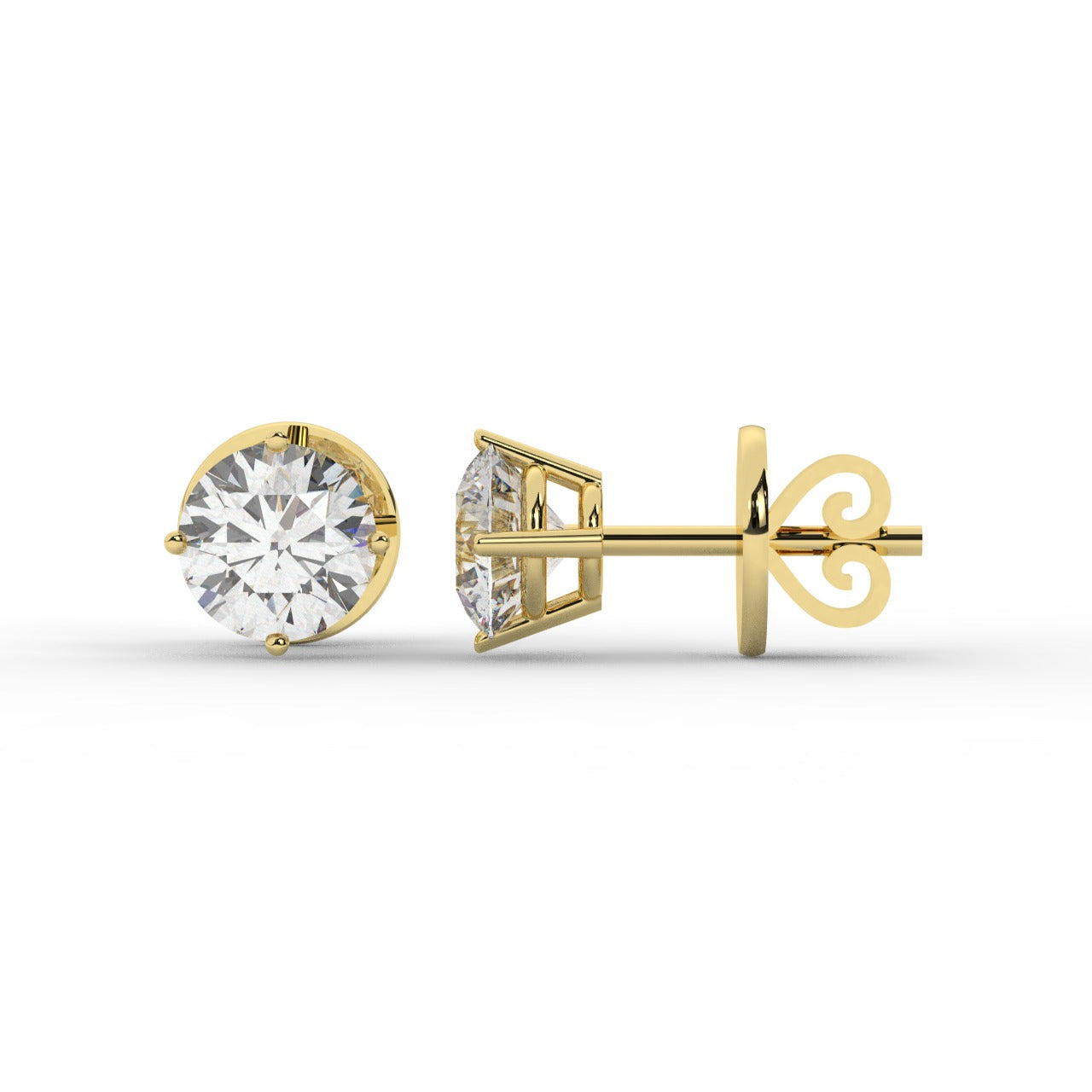 Audrey Diamond Earrings - Yellow Gold 5.5mm#Metal Colour_Yellow Gold#Stone Size_5.5mm