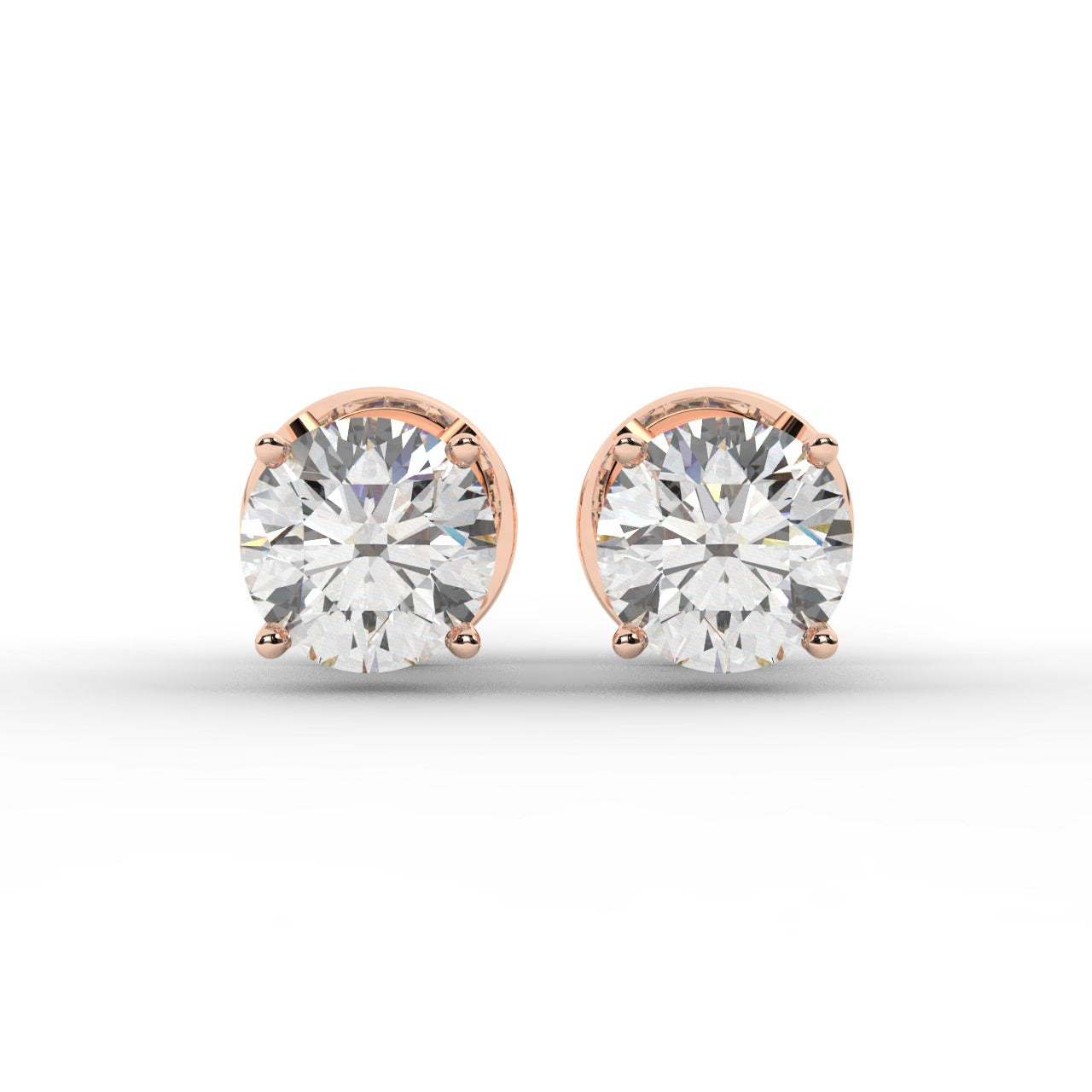 Audrey Diamond Earrings - Rose Gold 5.85mm#Metal Colour_Rose Gold#Stone Size_5.85mm