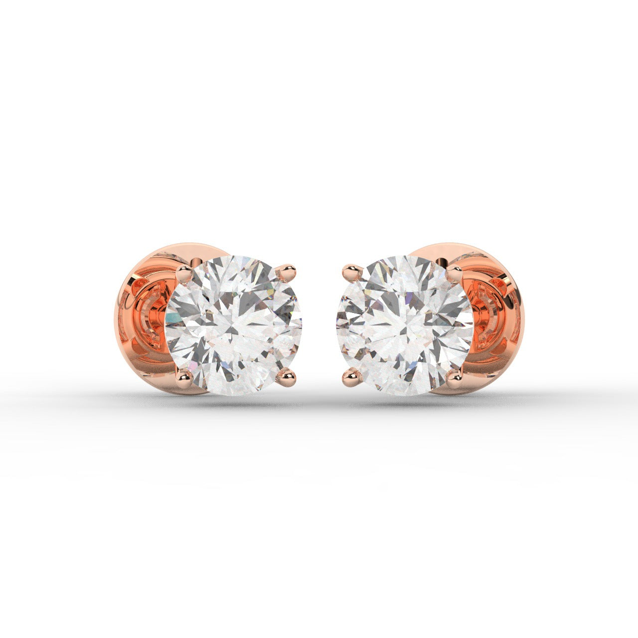 Audrey Diamond Earrings - Rose Gold 5.85mm#Metal Colour_Rose Gold#Stone Size_5.85mm