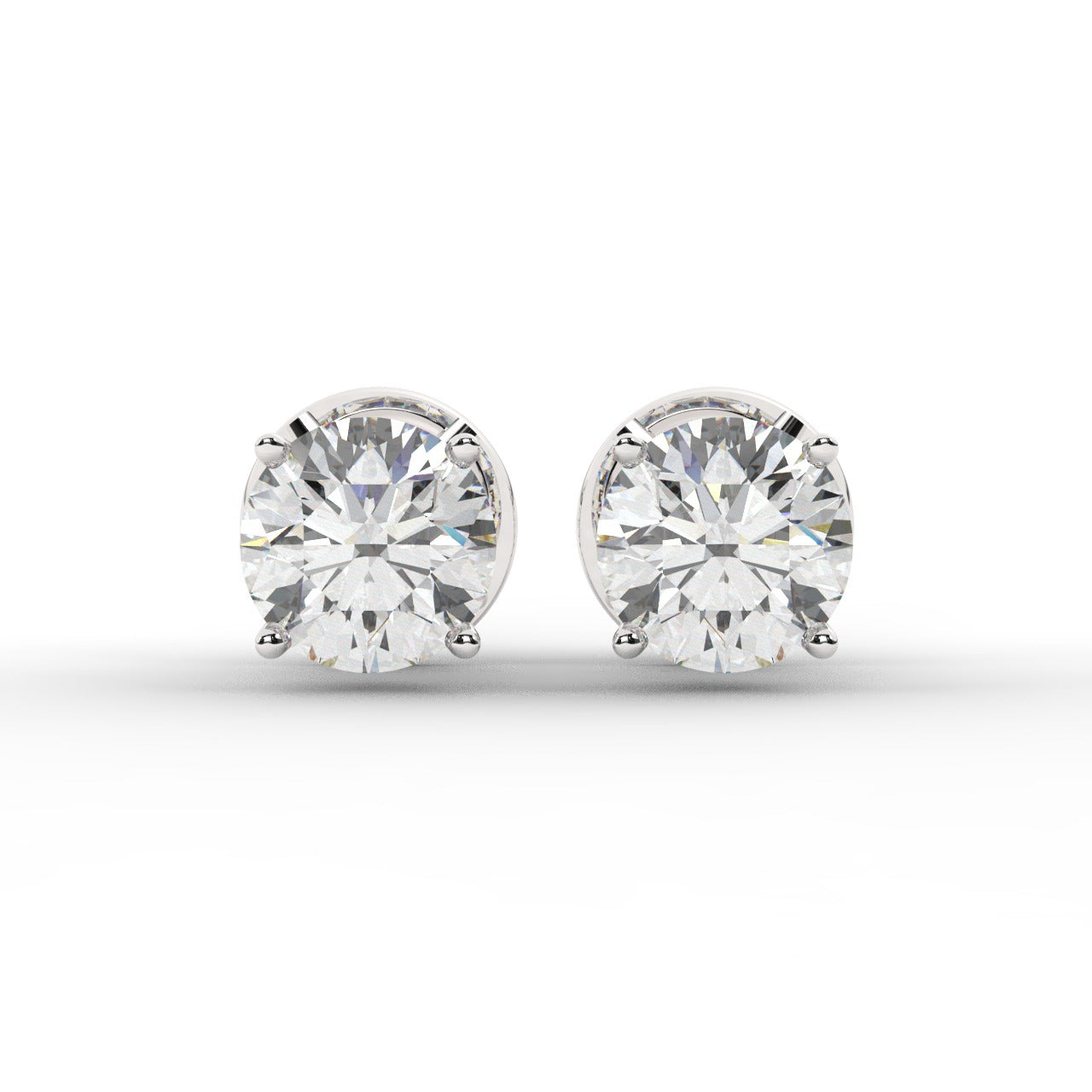 Audrey Diamond Earrings - White Gold 5.85mm#Metal Colour_White Gold#Stone Size_5.85mm