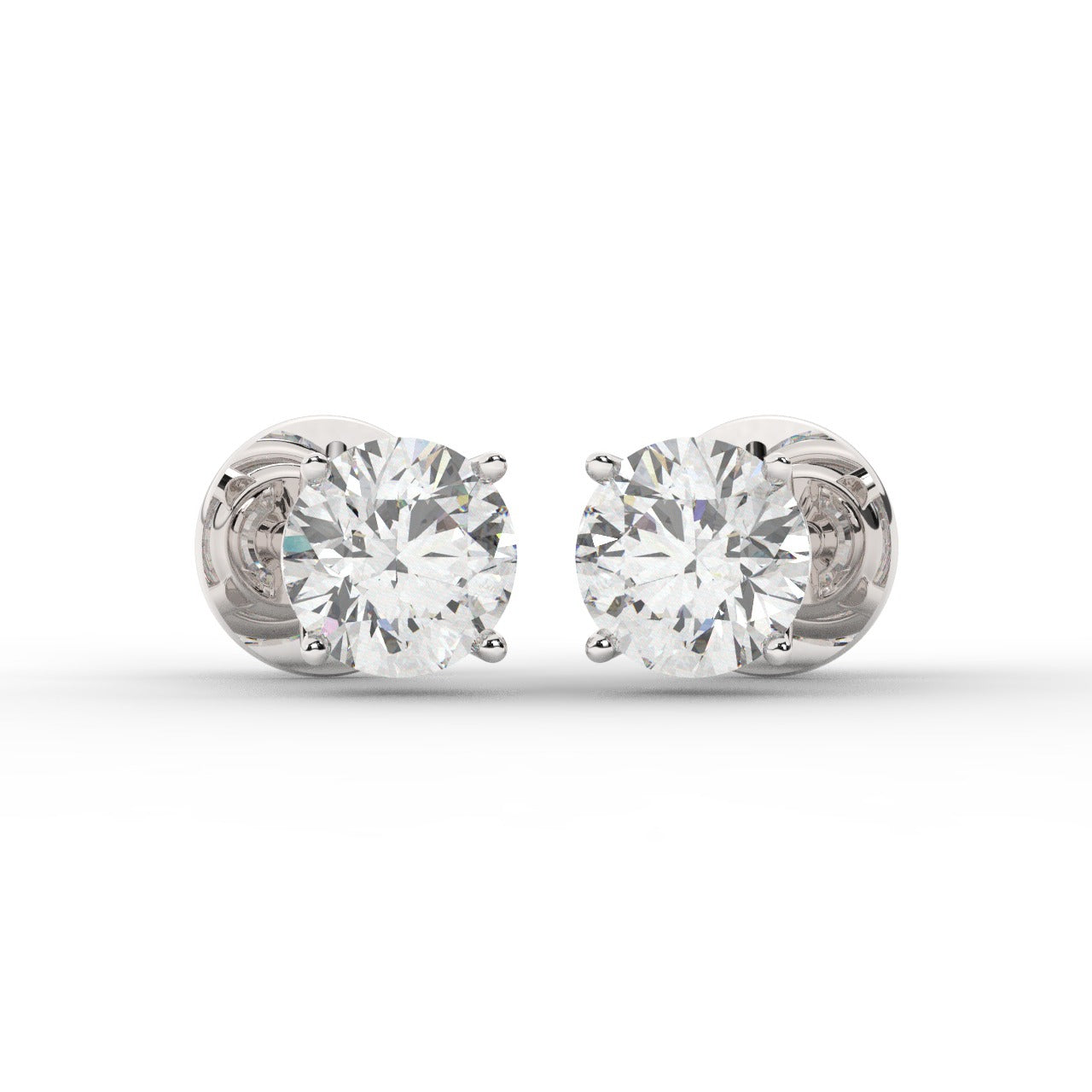 Audrey Diamond Earrings - White Gold 5.85mm#Metal Colour_White Gold#Stone Size_5.85mm
