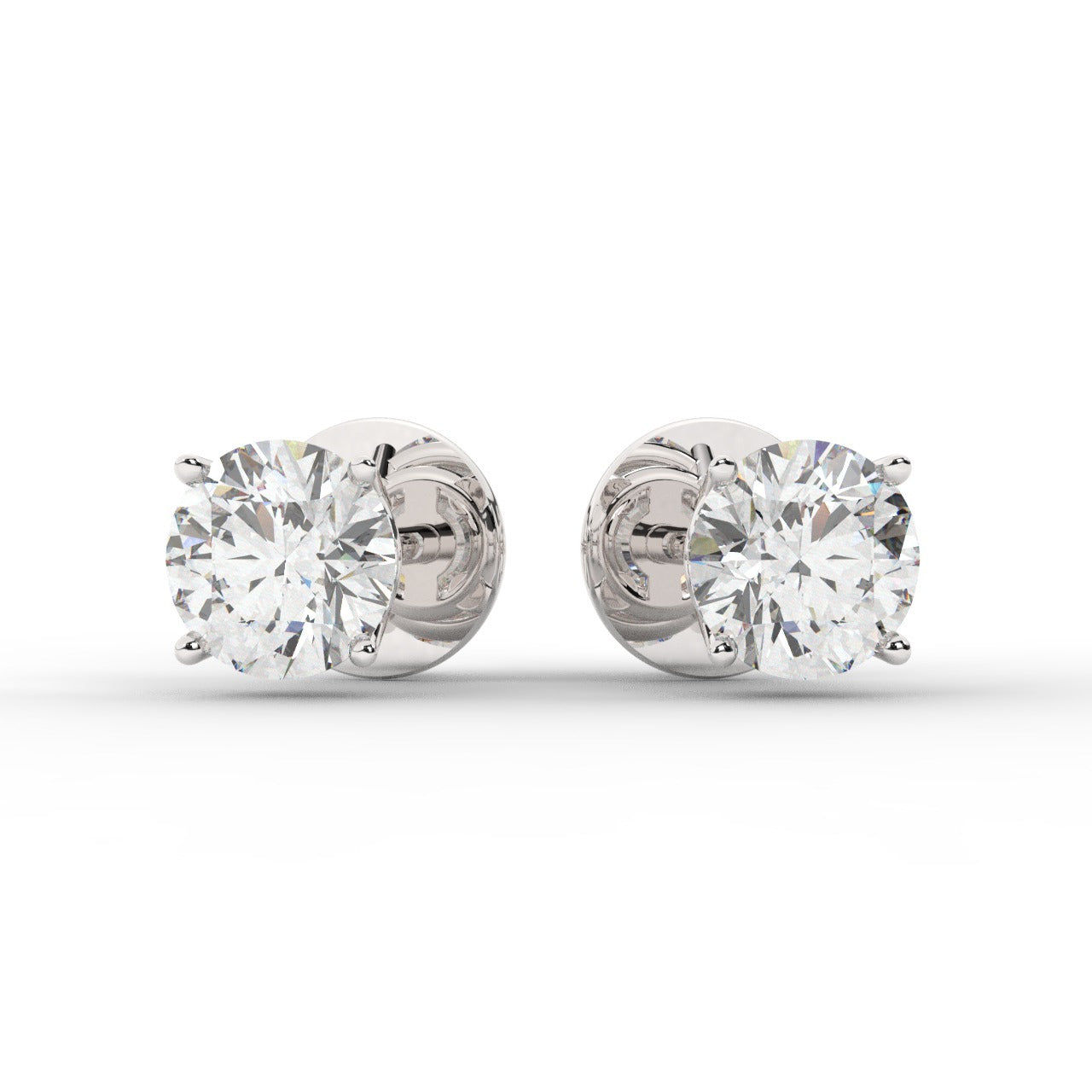 Audrey Diamond Earrings - White Gold 5.85mm#Metal Colour_White Gold#Stone Size_5.85mm