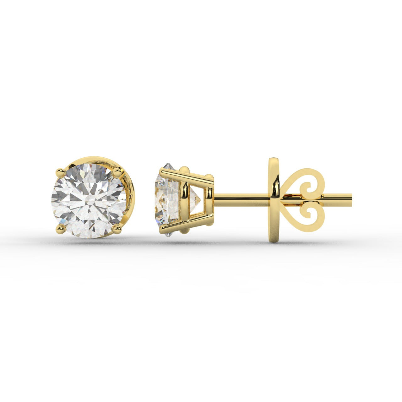 Audrey Diamond Earrings - Yellow Gold 5.85mm#Metal Colour_Yellow Gold#Stone Size_5.85mm