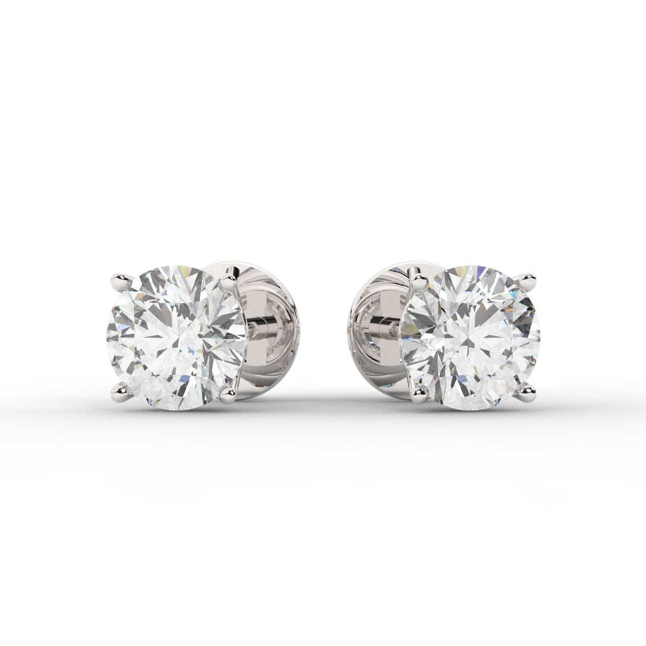 Audrey Diamond Earrings - White Gold 6.5mm#Metal Colour_White Gold#Stone Size_6.5mm