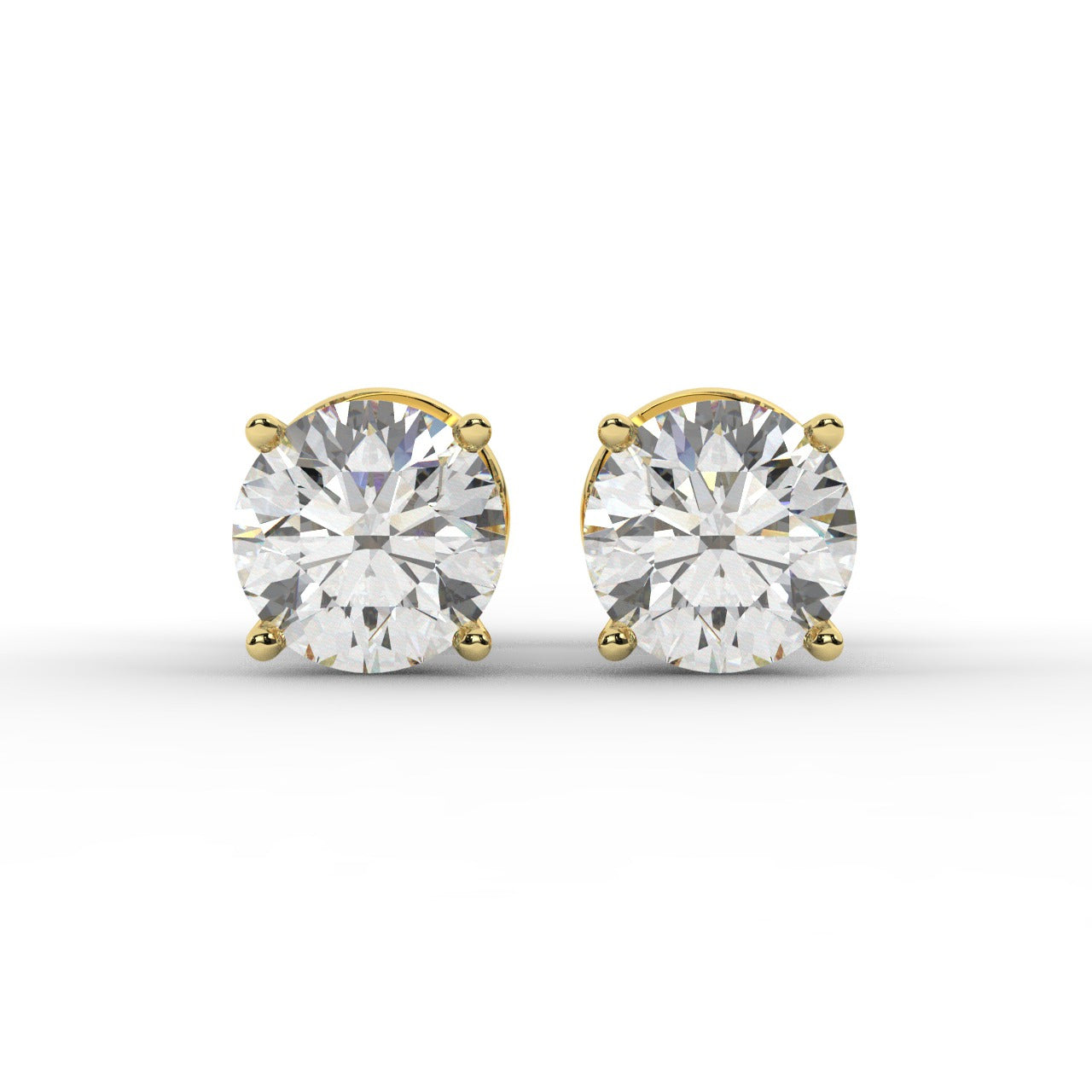 Audrey Diamond Earrings - Yellow Gold 6.5mm#Metal Colour_Yellow Gold#Stone Size_6.5mm