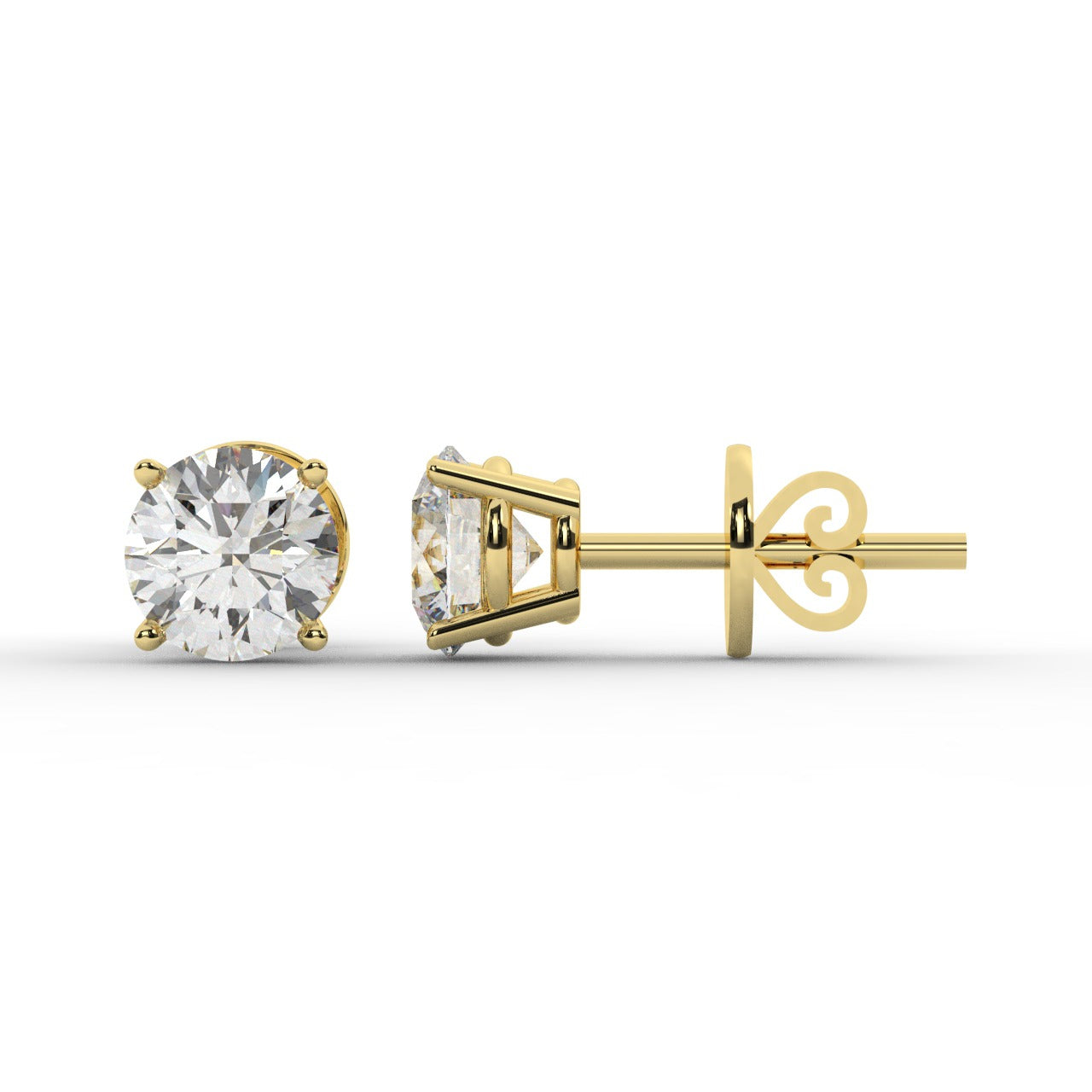 Audrey Diamond Earrings - Yellow Gold 6.5mm#Metal Colour_Yellow Gold#Stone Size_6.5mm