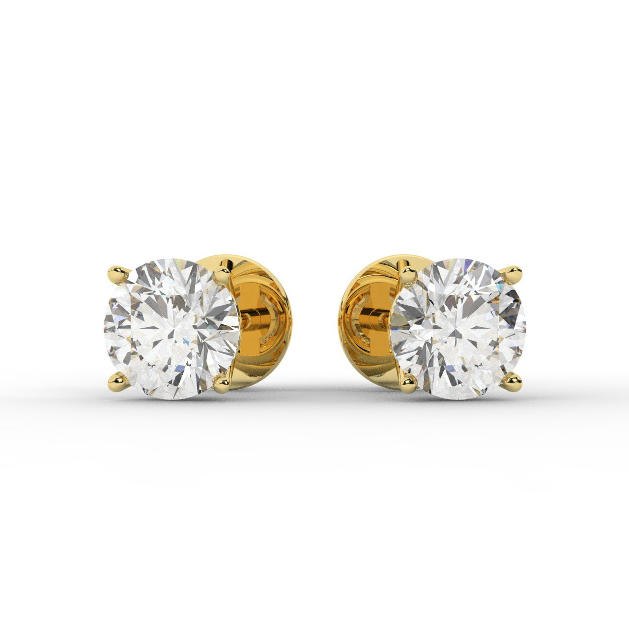 Audrey Diamond Earrings - Yellow Gold 6.5mm#Metal Colour_Yellow Gold#Stone Size_6.5mm