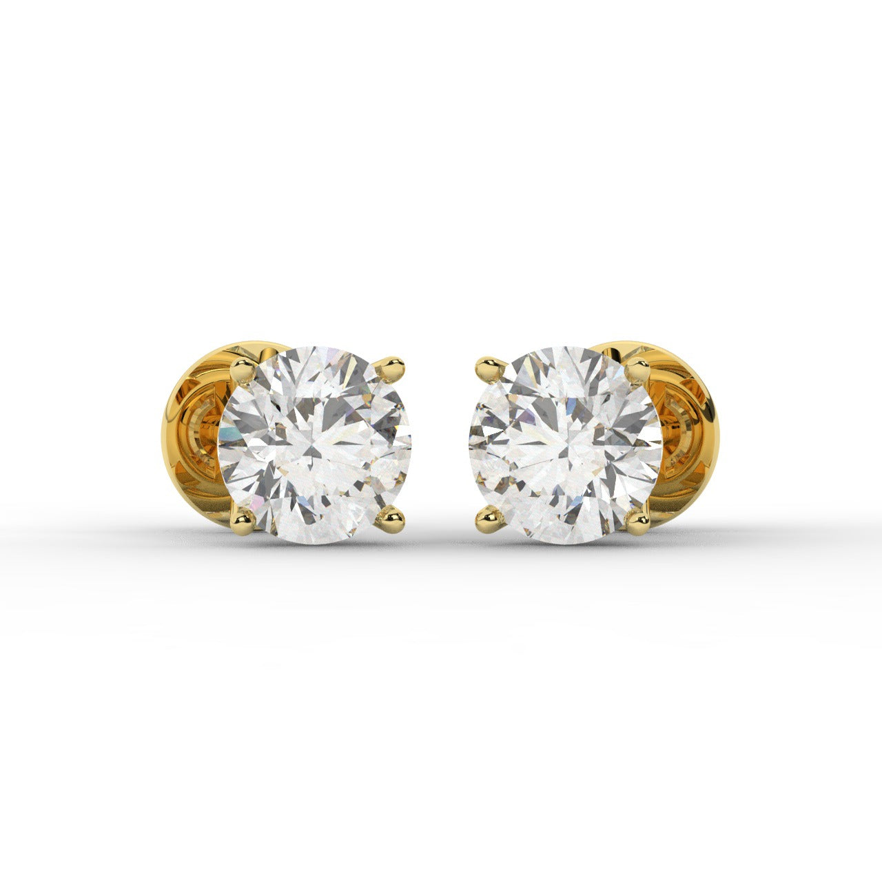 Audrey Diamond Earrings - Yellow Gold 6.5mm#Metal Colour_Yellow Gold#Stone Size_6.5mm
