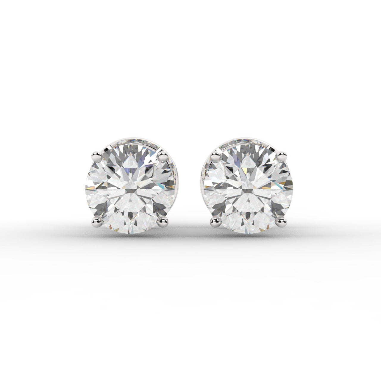 Audrey Diamond Earrings - White Gold 6mm#Metal Colour_White Gold#Stone Size_6mm