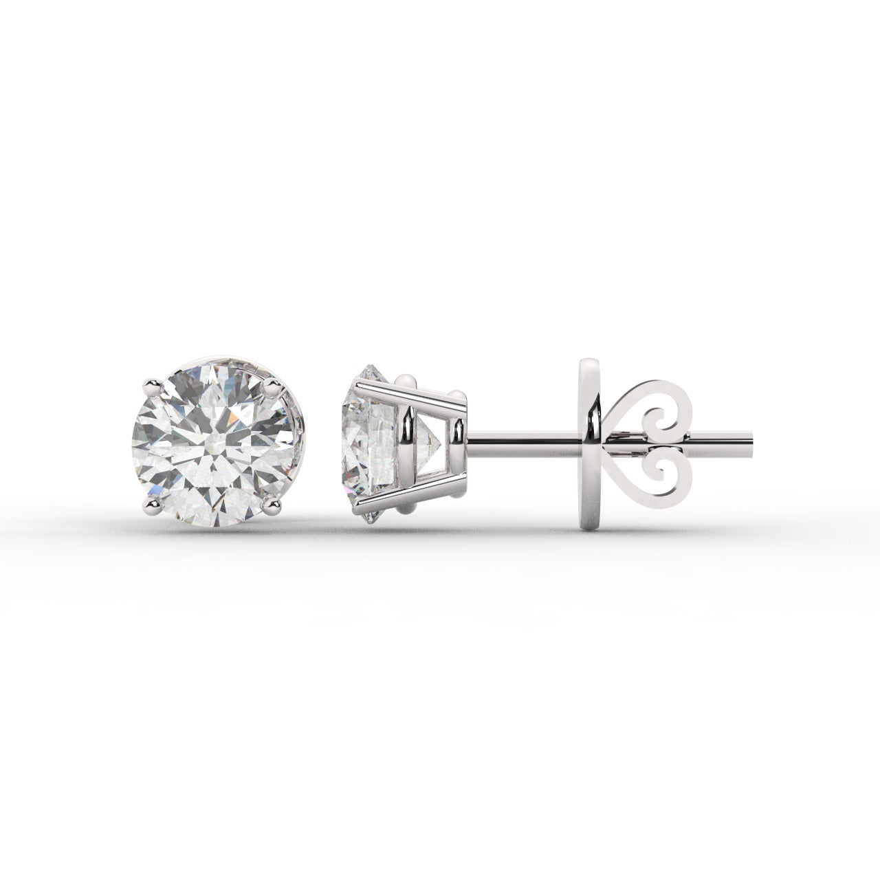 Audrey Diamond Earrings - White Gold 6mm#Metal Colour_White Gold#Stone Size_6mm
