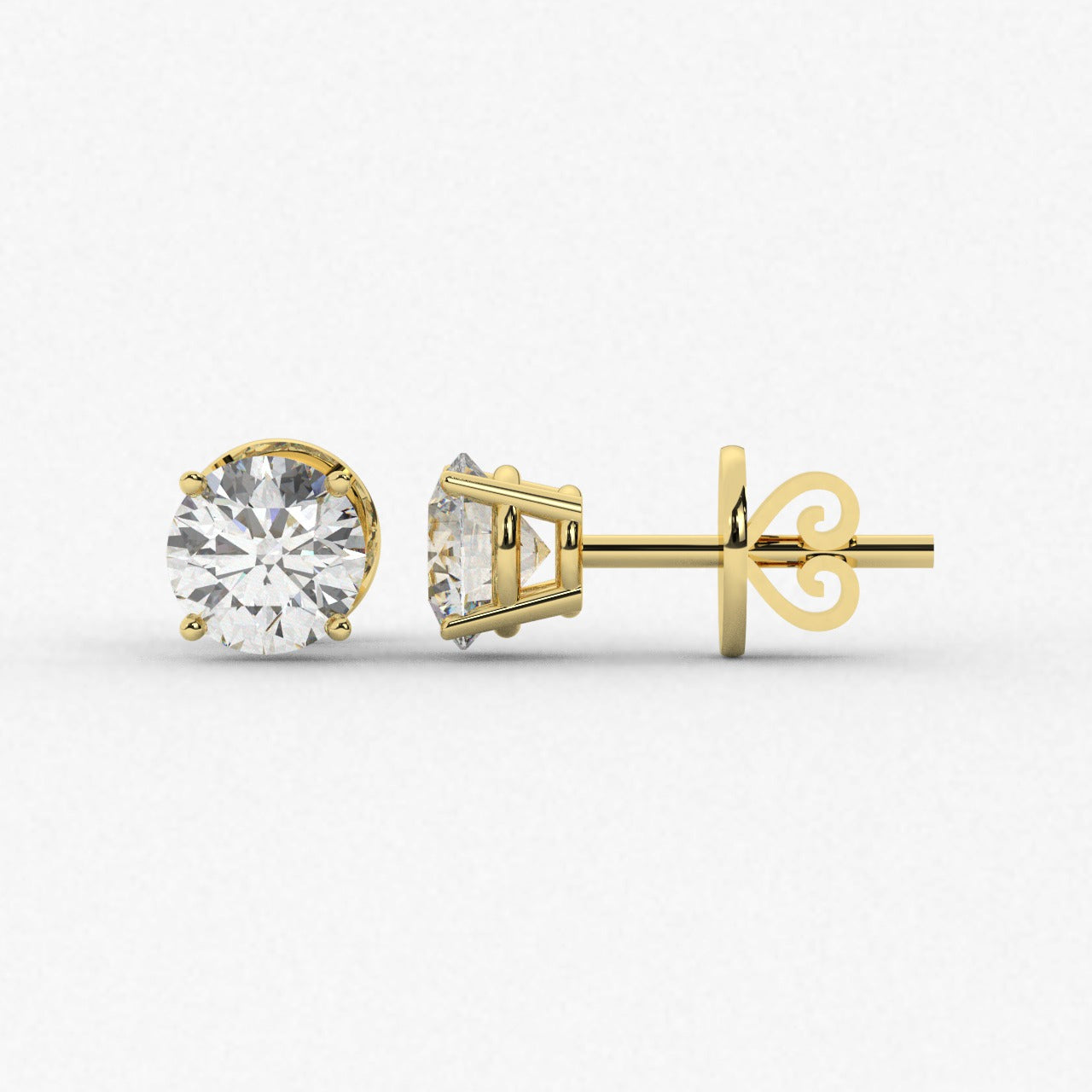 Audrey Diamond Earrings - Yellow Gold 6mm#Metal Colour_Yellow Gold#Stone Size_6mm