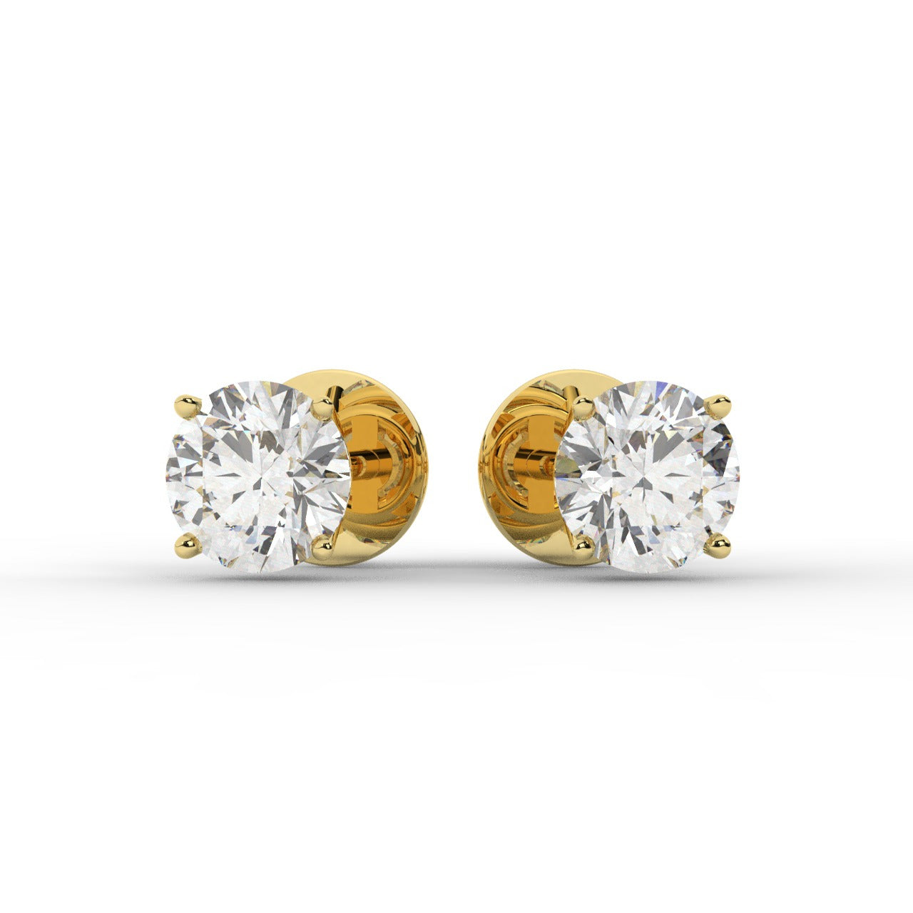 Audrey Diamond Earrings - Yellow Gold 6mm#Metal Colour_Yellow Gold#Stone Size_6mm