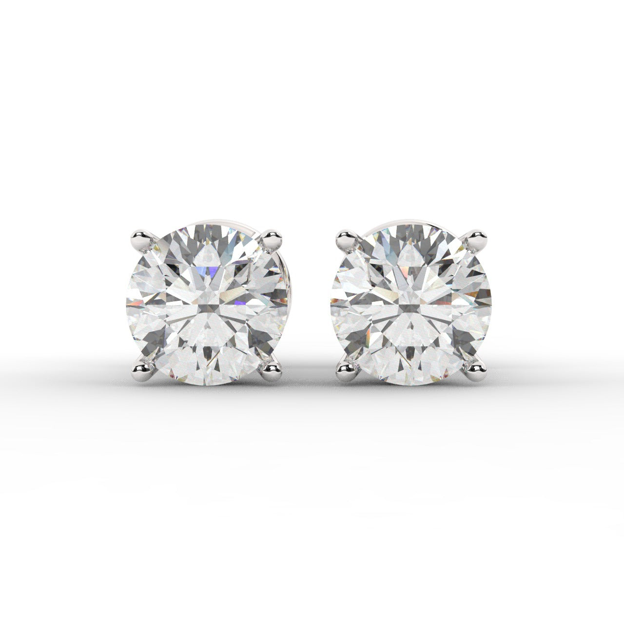 Audrey Diamond Earrings - White Gold 7mm#Metal Colour_White Gold#Stone Size_7mm