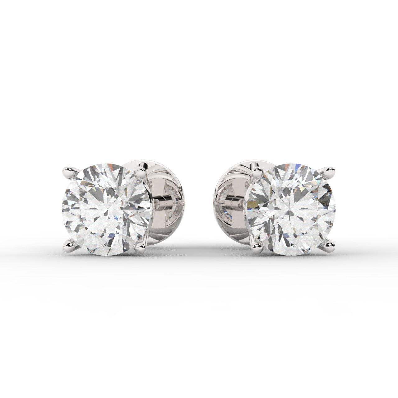 Audrey Diamond Earrings - White Gold 7mm#Metal Colour_White Gold#Stone Size_7mm