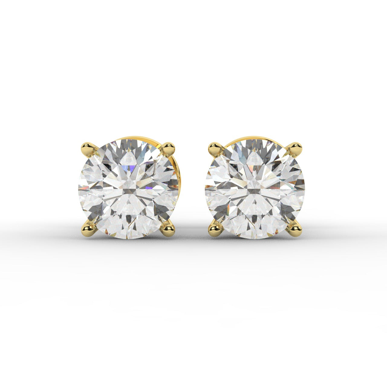 Audrey Diamond Earrings - Yellow Gold 7mm#Metal Colour_Yellow Gold#Stone Size_7mm