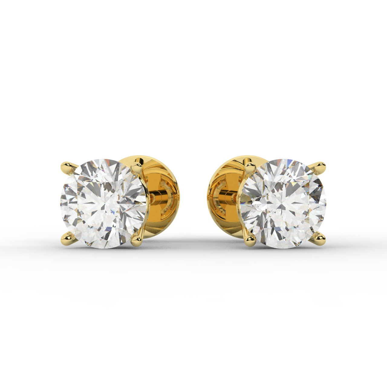 Audrey Diamond Earrings - Yellow Gold 7mm#Metal Colour_Yellow Gold#Stone Size_7mm