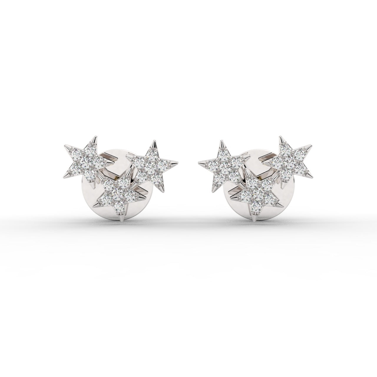 Aurora Trio Earrings - White Gold#Metal Colour_White Gold