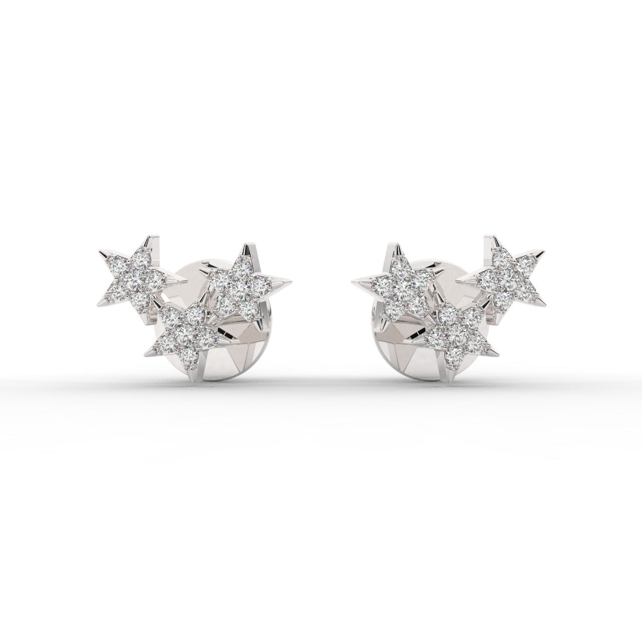 Aurora Trio Earrings - White Gold#Metal Colour_White Gold