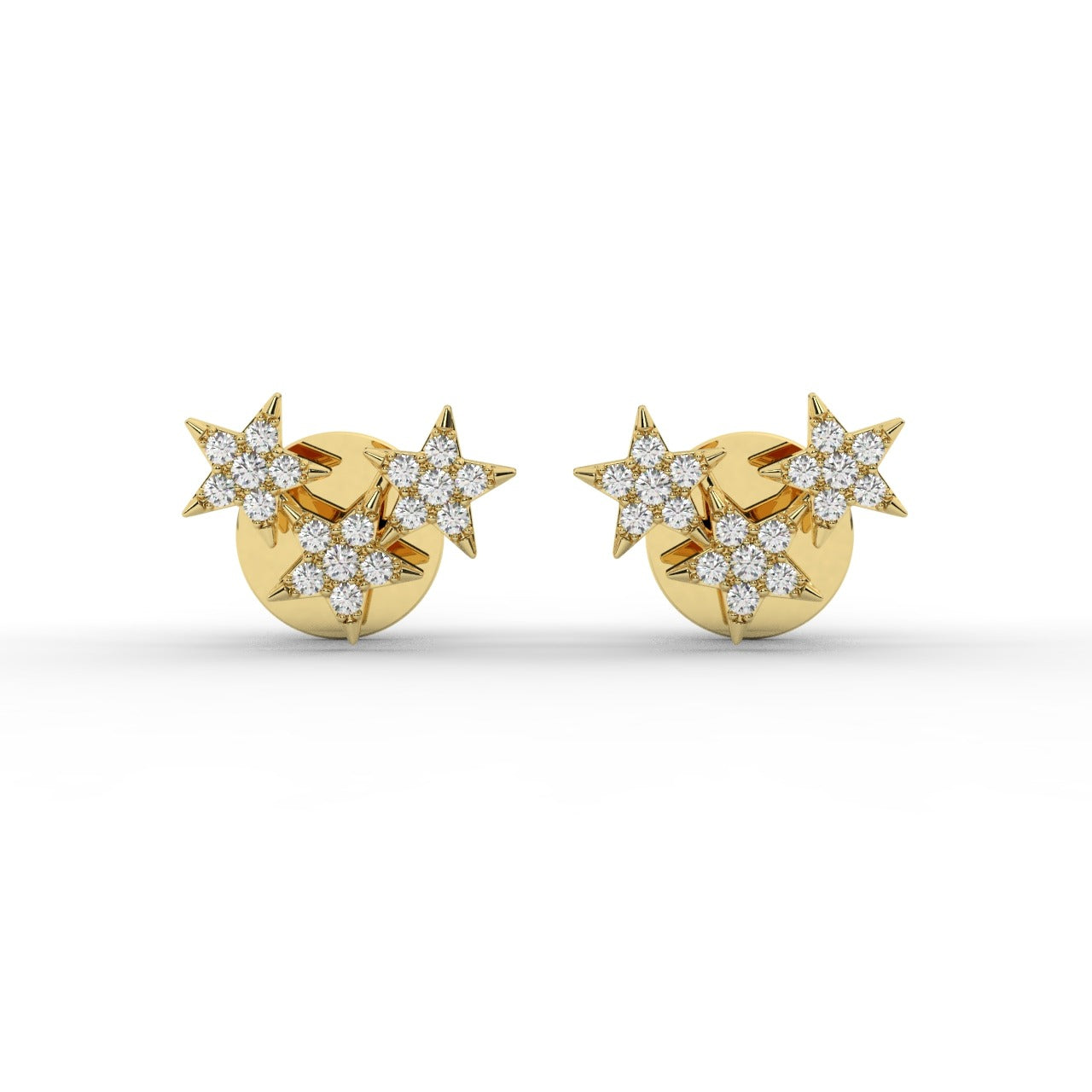 Aurora Trio Earrings - Yellow Gold#Metal Colour_Yellow Gold