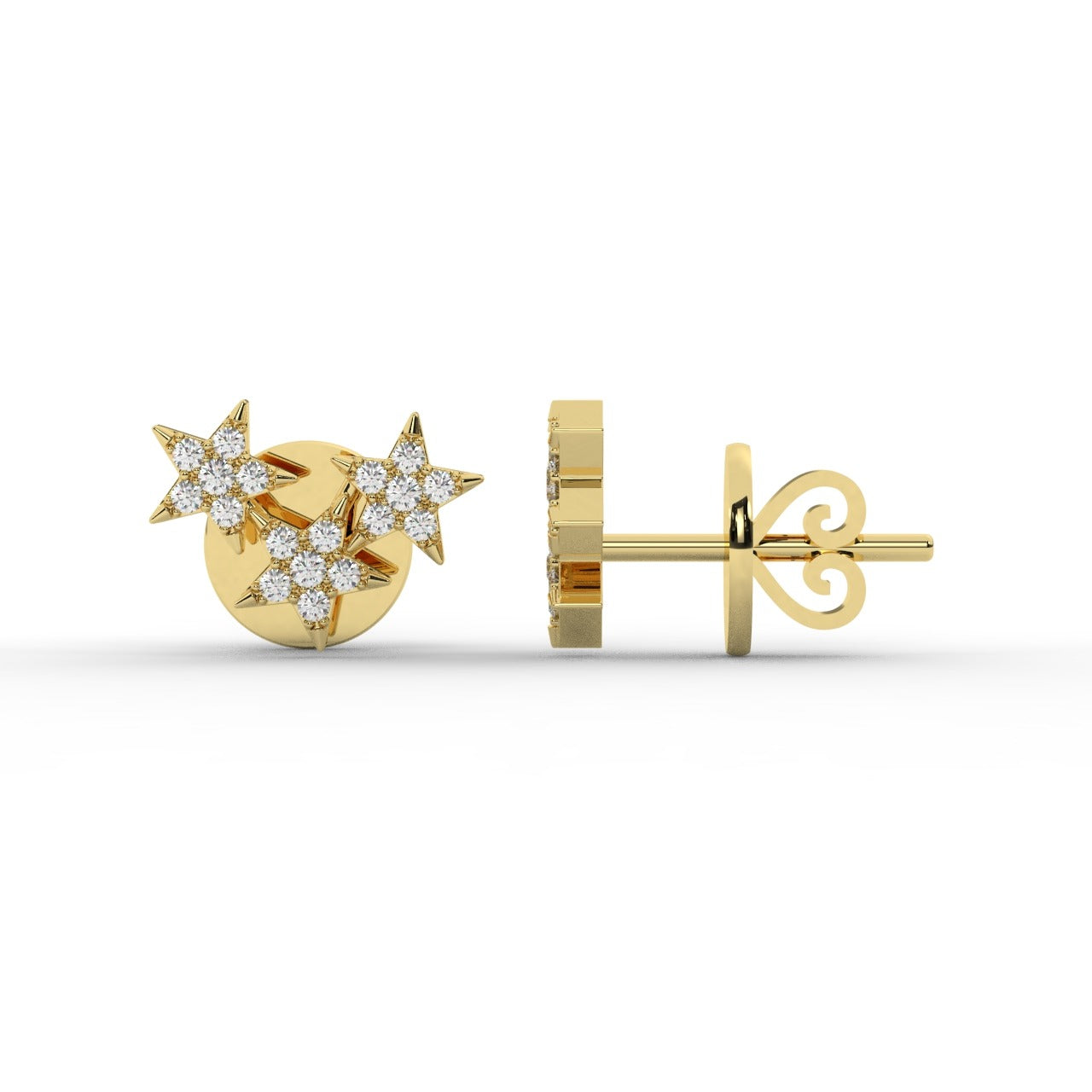 Aurora Trio Earrings - Yellow Gold#Metal Colour_Yellow Gold