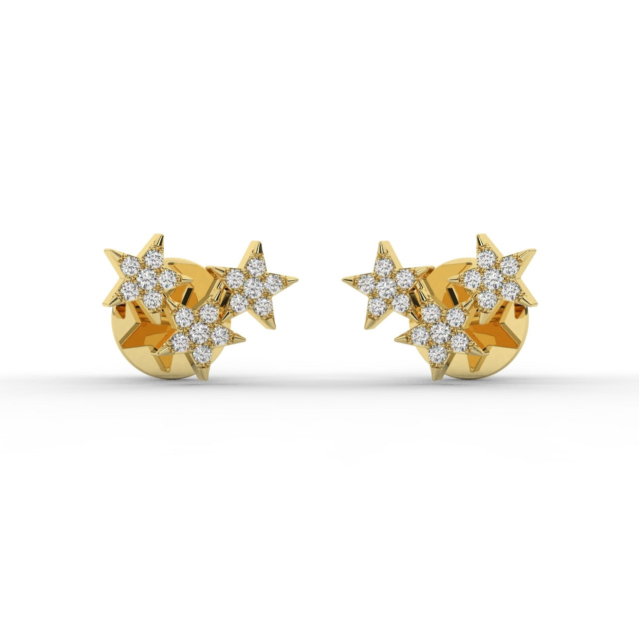 Aurora Trio Earrings - Yellow Gold#Metal Colour_Yellow Gold