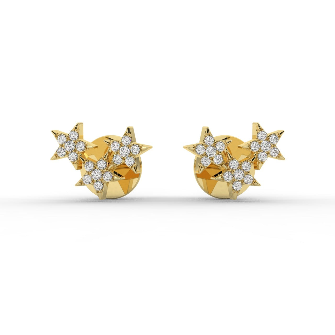 Aurora Trio Earrings - Yellow Gold#Metal Colour_Yellow Gold