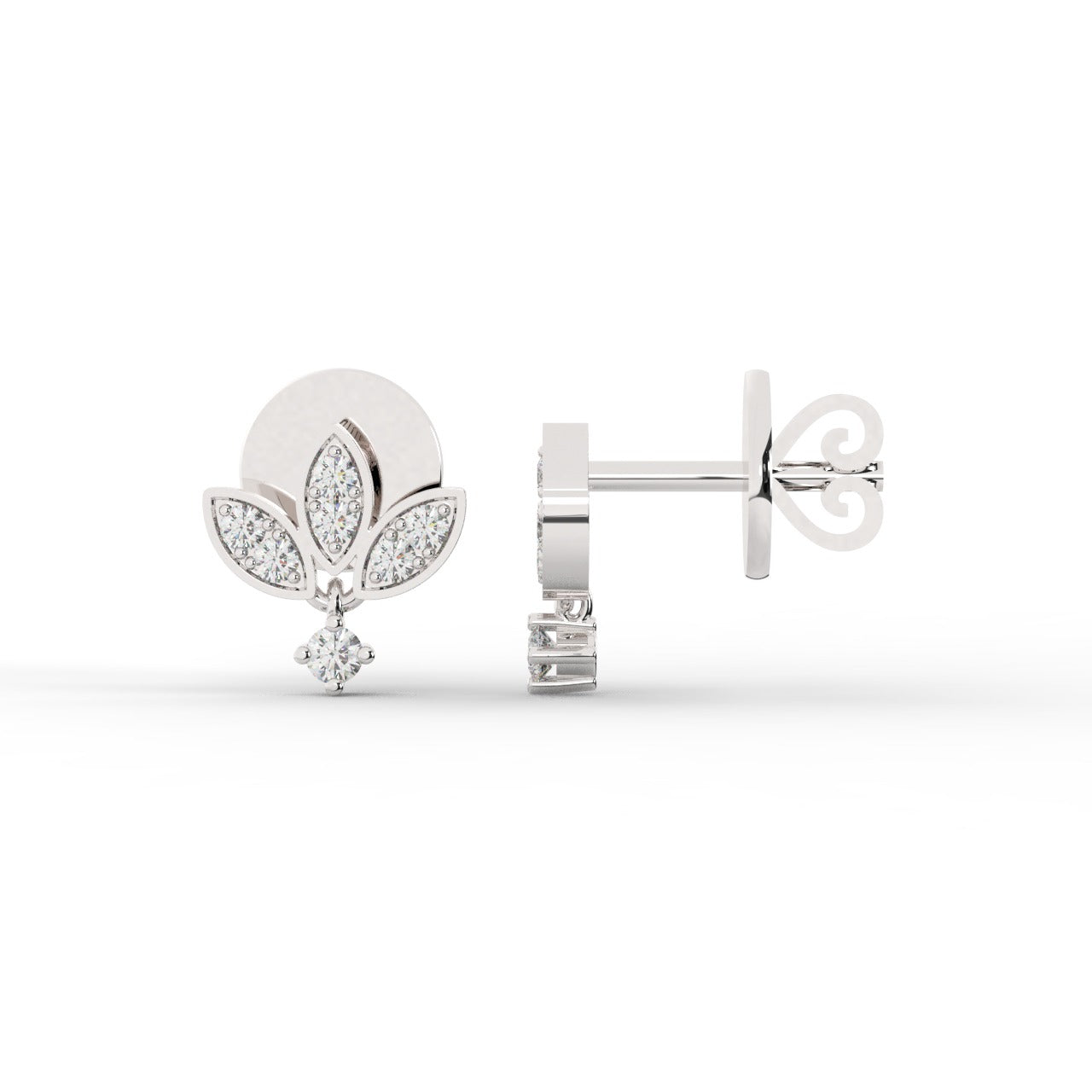 Lyla Earrings - White Gold#Metal Colour_White Gold