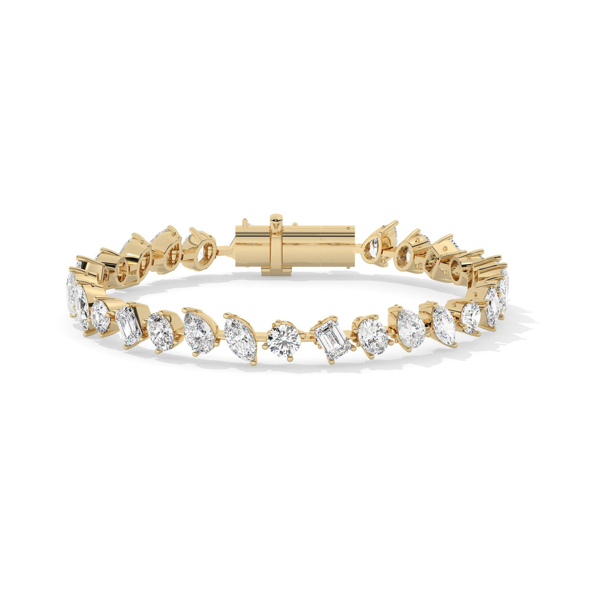 Mixed Line Bracelet - Yellow Gold#Metal Colour_Yellow Gold