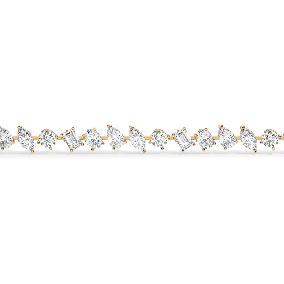 Mixed Line Bracelet - Yellow Gold#Metal Colour_Yellow Gold