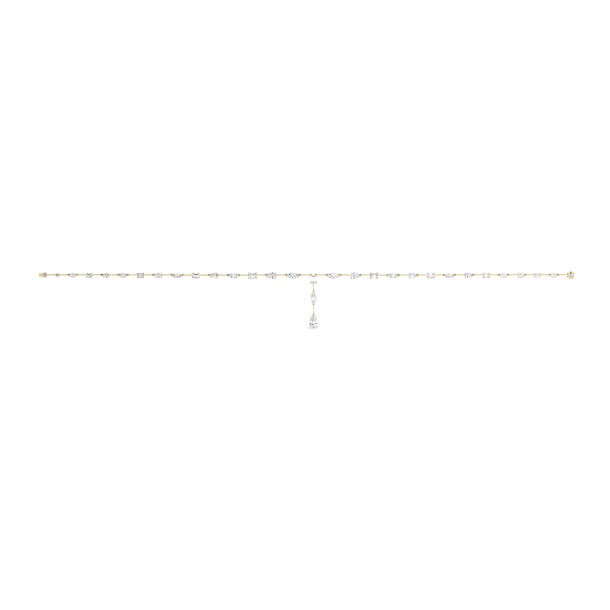 Mixed Line Necklace - Yellow Gold#Metal Colour_Yellow Gold
