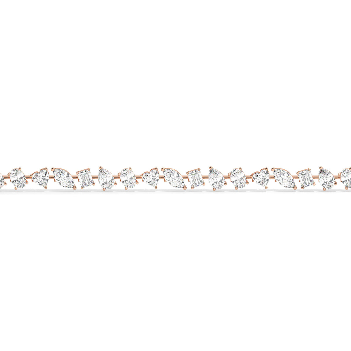 Mixed Tennis Necklace - Rose Gold#Metal Colour_Rose Gold