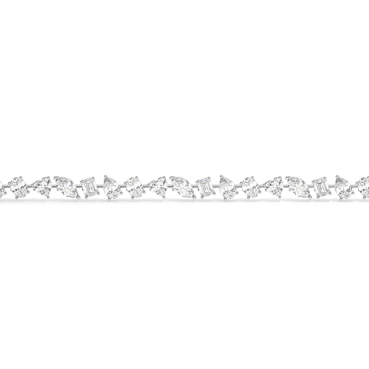 Mixed Tennis Necklace - White Gold#Metal Colour_White Gold