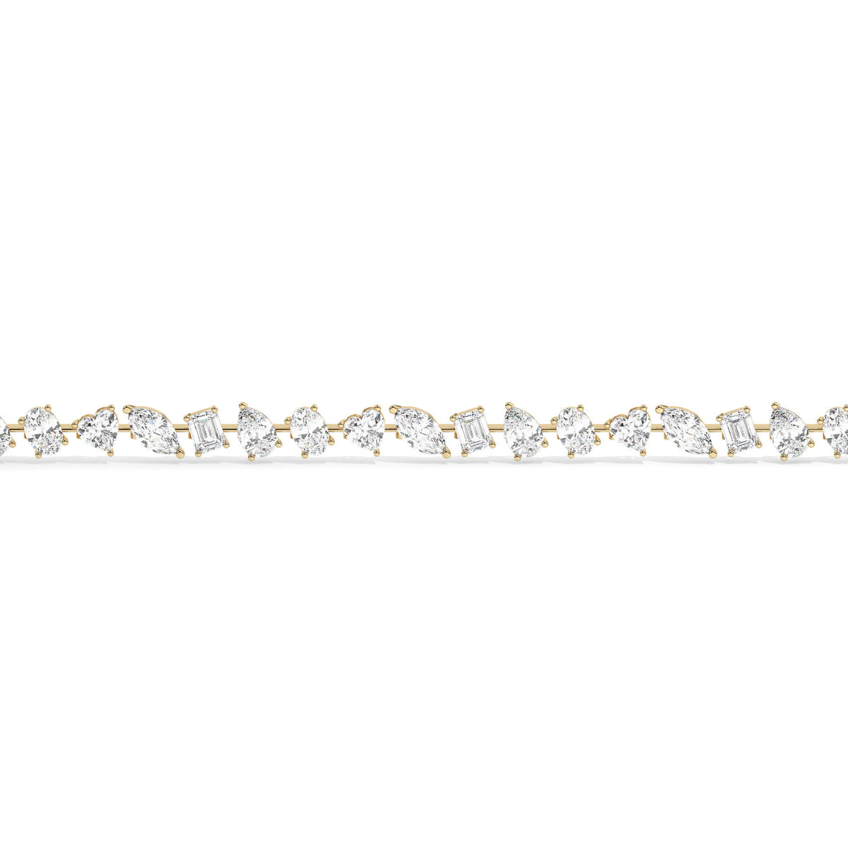 Mixed Tennis Necklace - Yellow Gold#Metal Colour_Yellow Gold