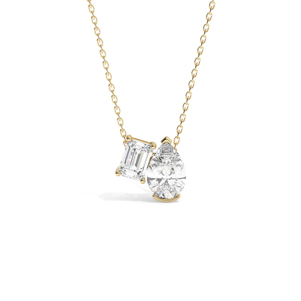 Toi Et Moi Pendant Necklace - Yellow Gold#Metal Colour_Yellow Gold