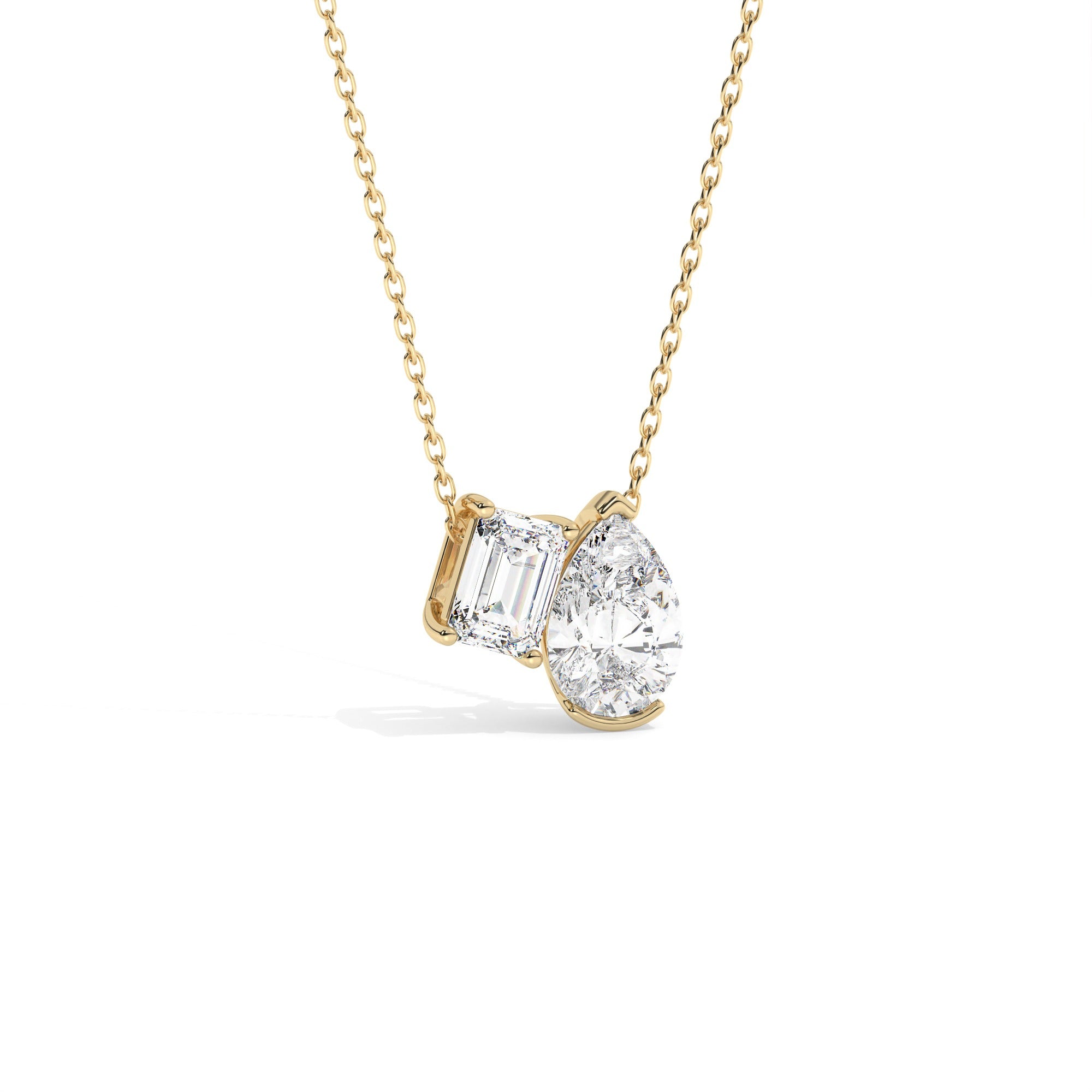 Toi Et Moi Pendant Necklace - Yellow Gold#Metal Colour_Yellow Gold